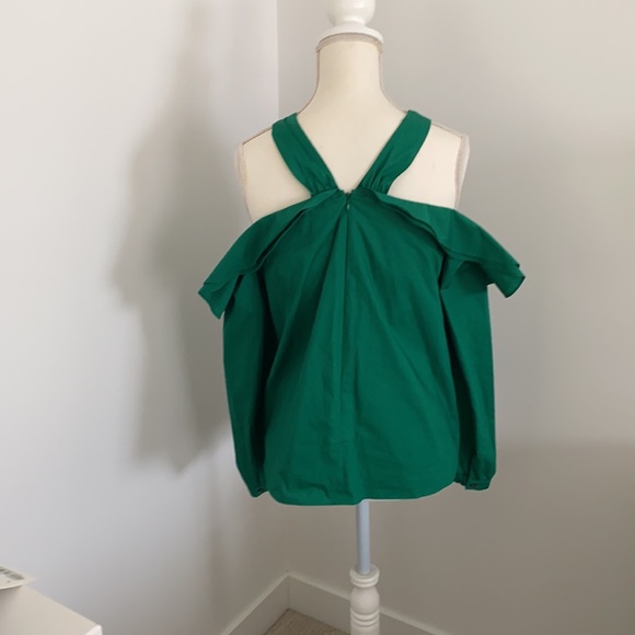 Jcrew NWOT green cotton blouse - Picture 2 of 3
